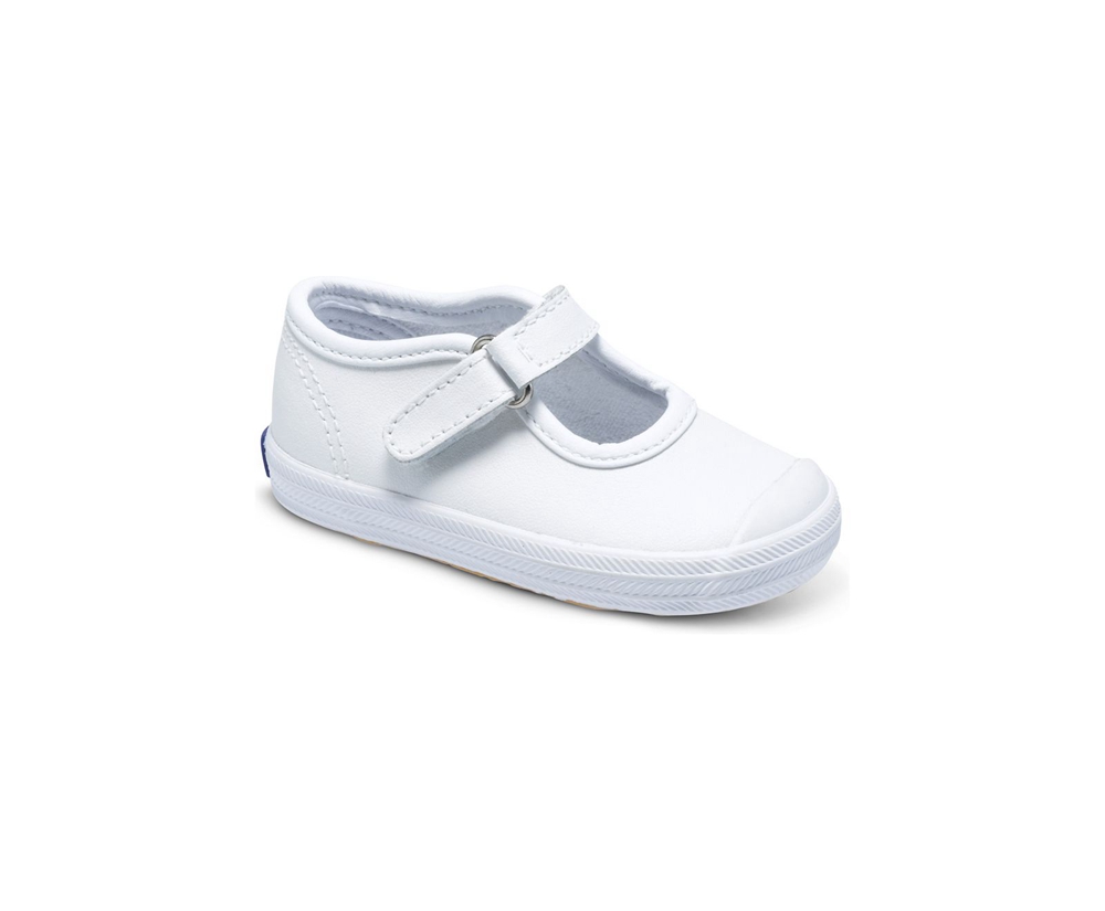 Kids Keds Slip Ons - Champion Toe Cap MJ - White - 5863-NMOTY